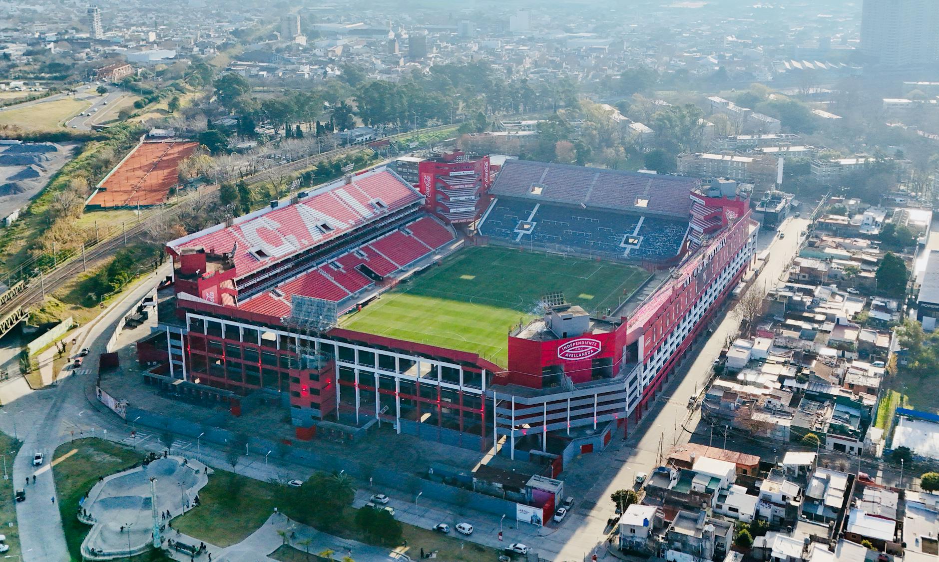 Aerial view of Estadio Libertadores de América, home to Club Atlético Independiente, located in Avellaneda, Argentina.